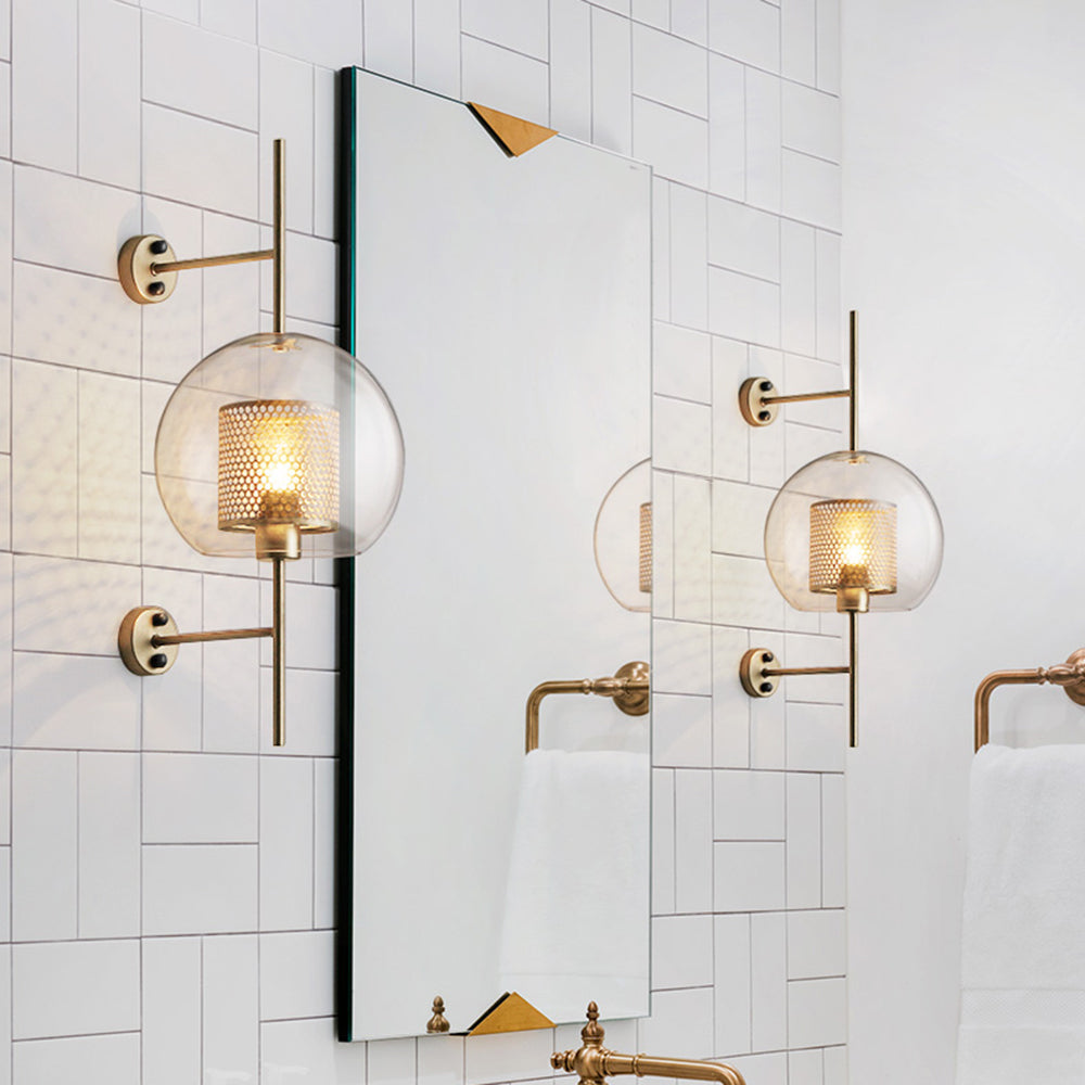 Arandela Seniq Industrial Elegante de Vidro Transparente