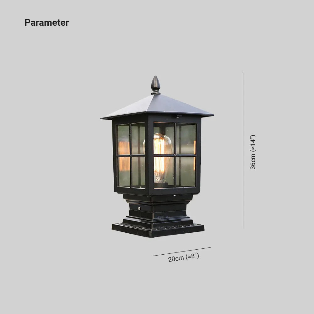 Arvico Poste de Luz LED Externo com Lanterna de Vidro Moderna