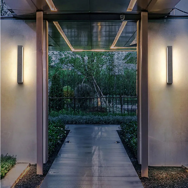 Luminária de Parede Externa LED Davel, Preto e Branco