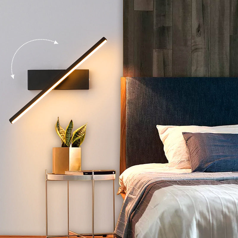 Candeeiro de Parede Rotativo Darin para Quarto, Preto/Branco