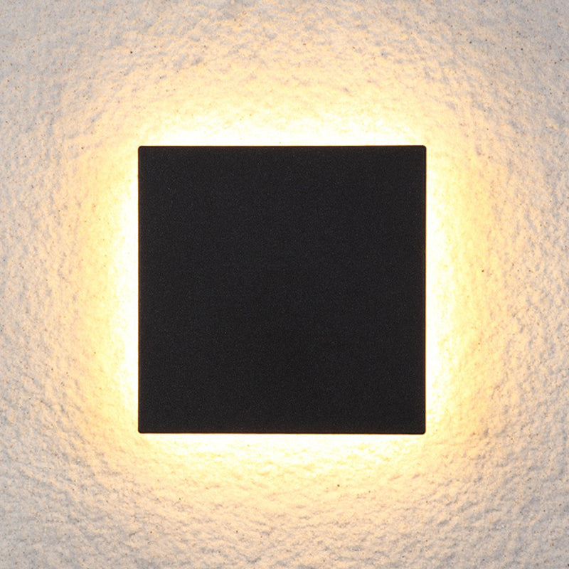 Luminária de Parede Externa LED Dori Minimalista Redonda/Quadrada, Preto/Branco