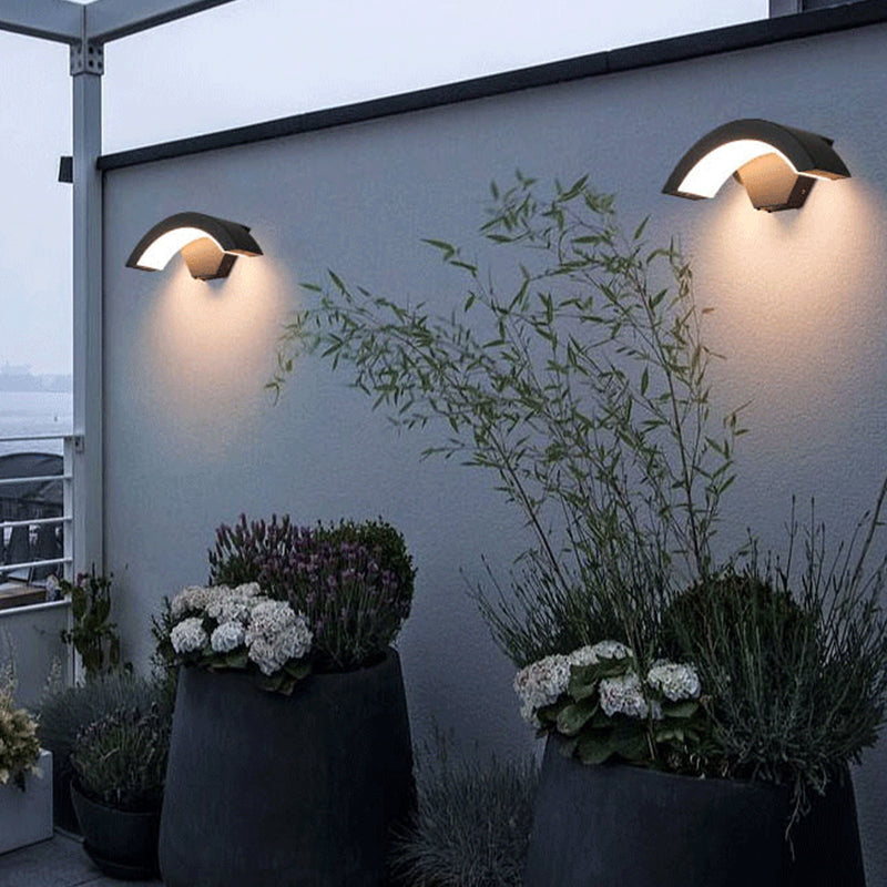 Arandela Alvyn Arco Nórdico LED Exterior Preta À Prova d'Água