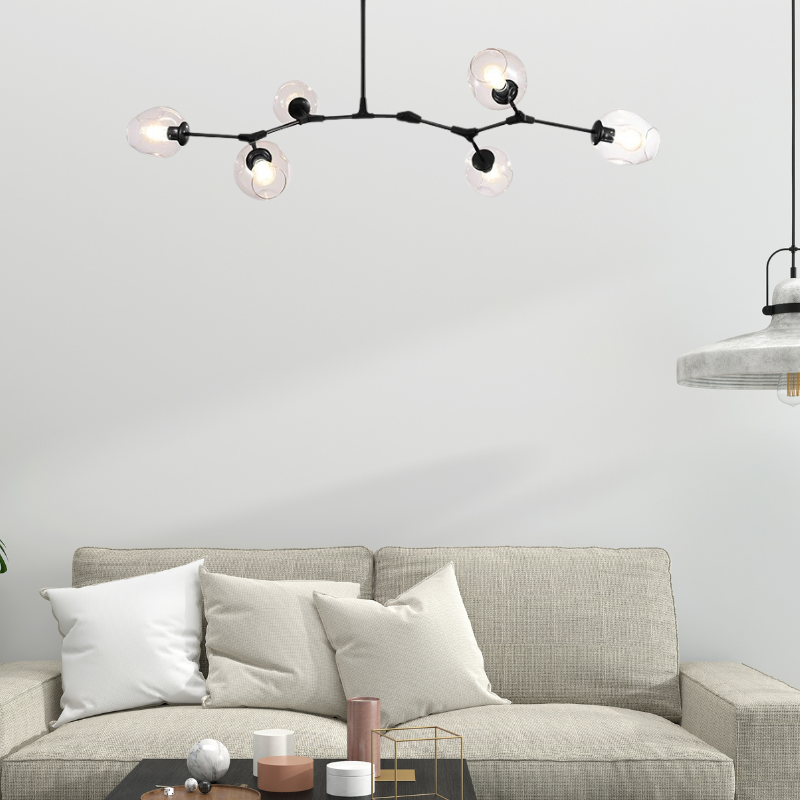 Zerin Luminária Pendente Nórdica Moderna de Vidro Bolha Transparente