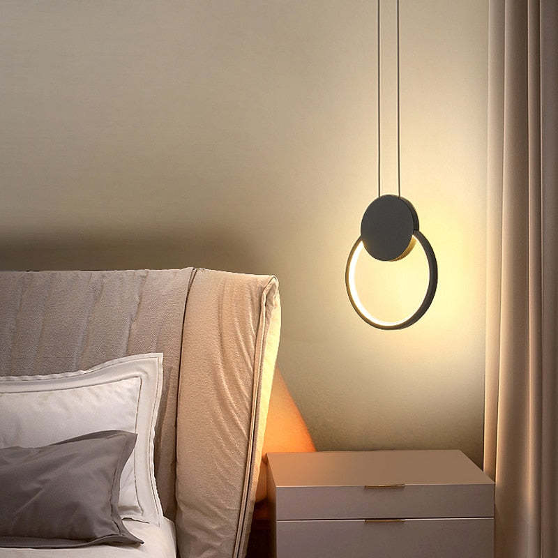 Kori Luminária Pendente LED Moderna Preto/Branco Sala de Estar