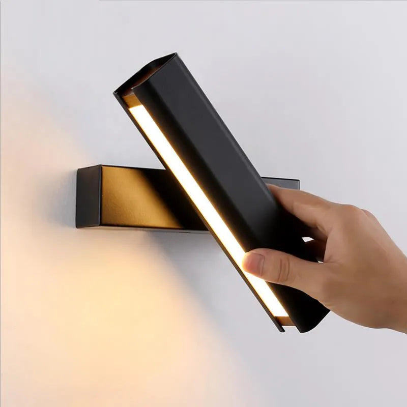 Luminária de Parede Rotativa Heri Retângulos Modernos, Preto/Branco
