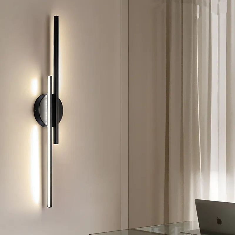 Noviq Arandela LED Moderna Nórdica Disco/Linear, Preto/Branco