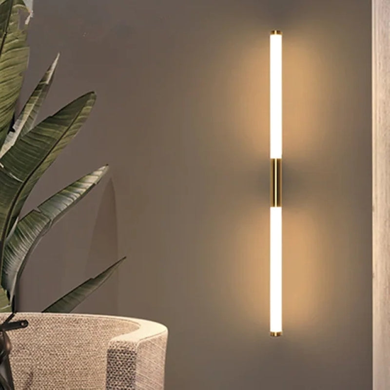 Luminária de Parede Linear Minimalista Aeri, Dourada