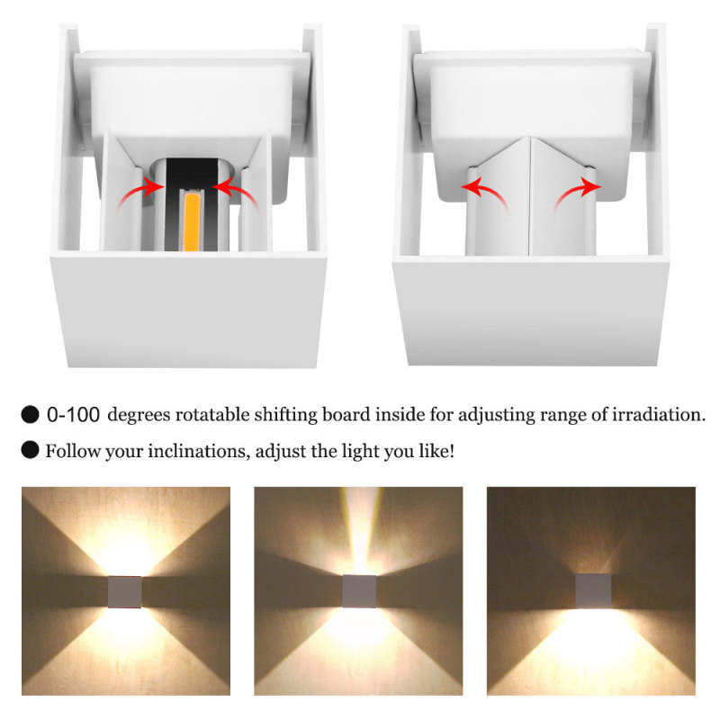 Arandela Externa Quadrada Moderna Ajustável LED Eronil