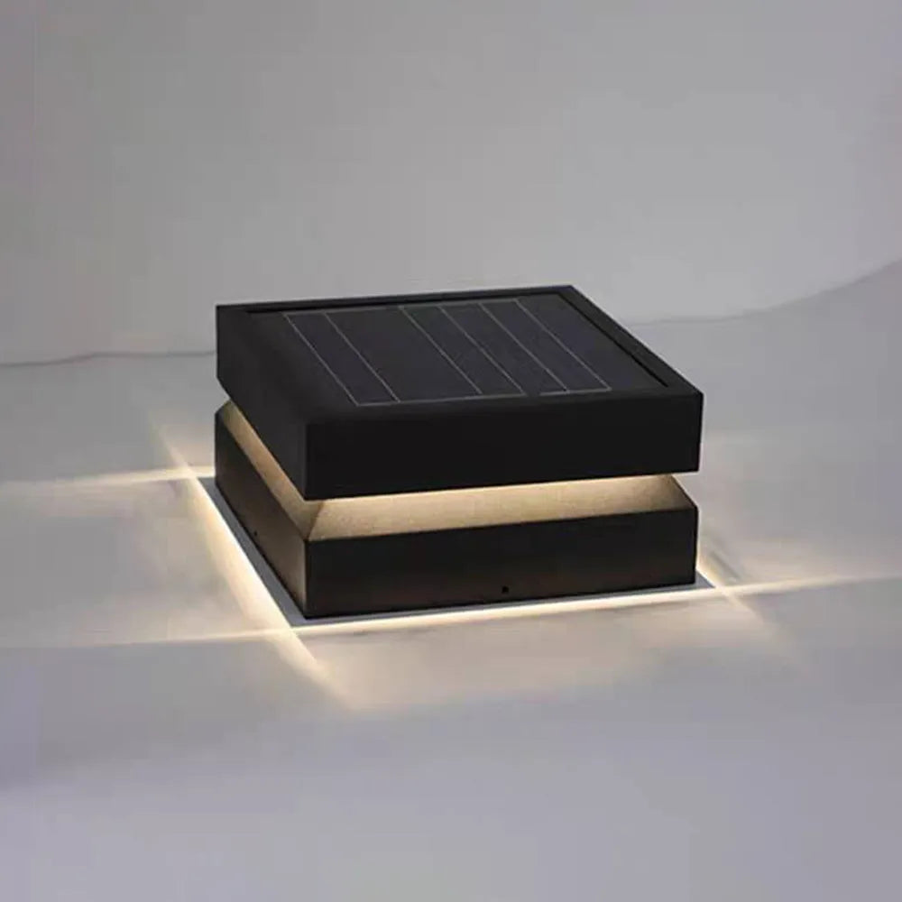 Luminária Externa Corvex Moderna Côncava Preta Solar