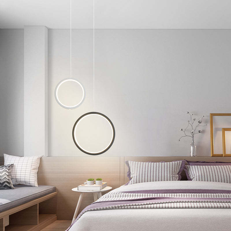 Kori Luminária Pendente LED Moderna Preto/Branco Sala de Estar