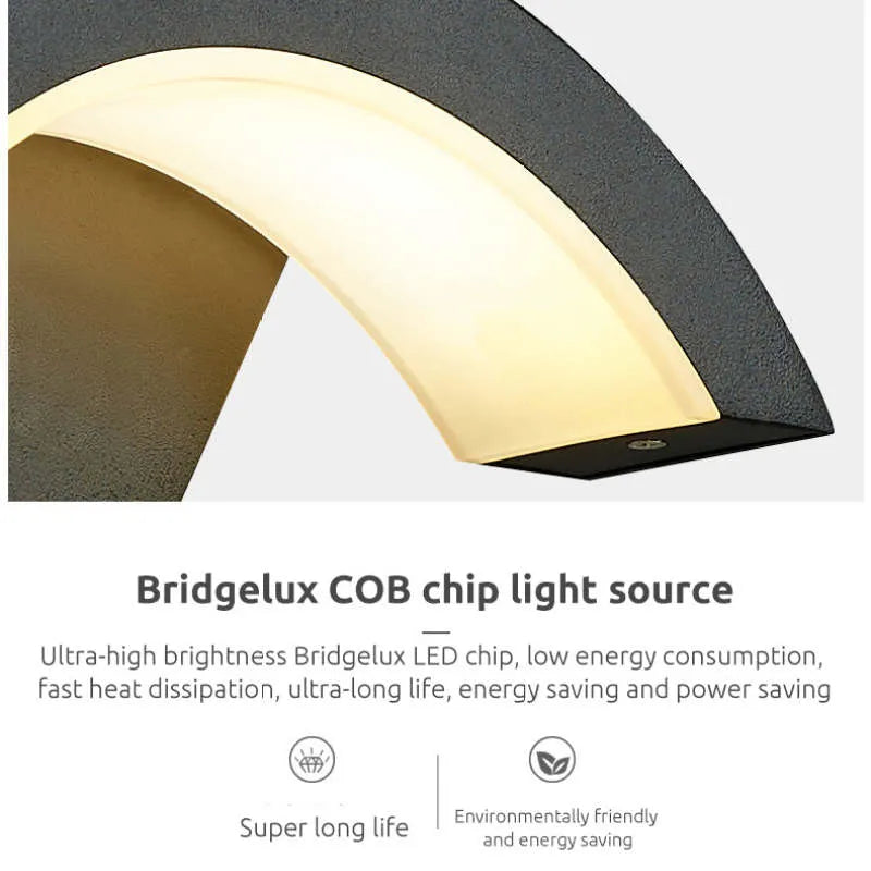Arandela Alvyn Arco Nórdico LED Exterior Preta À Prova d'Água