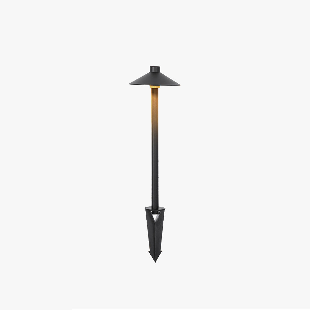 Balizador de Jardim Dorvenia Contemporâneo Preto com Design de Chapéu