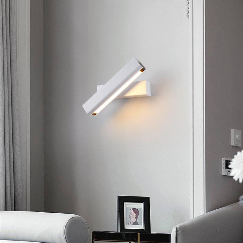 Luminária de Parede Rotativa Heri Retângulos Modernos, Preto/Branco