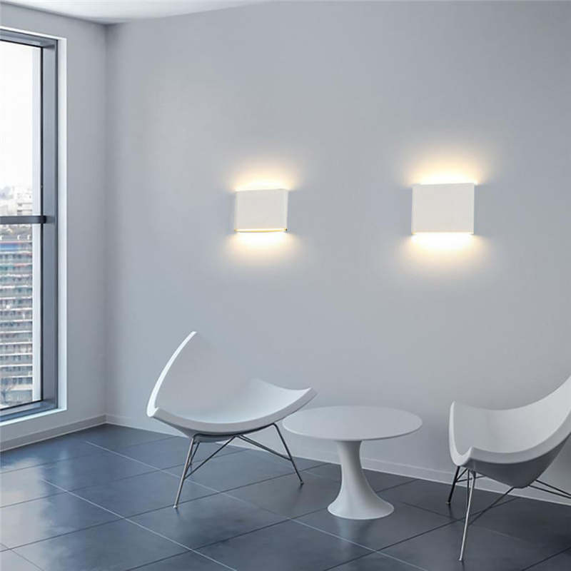 Luminária de Parede Externa Retangular Moderna Impermeável Orix, Preto/Branco