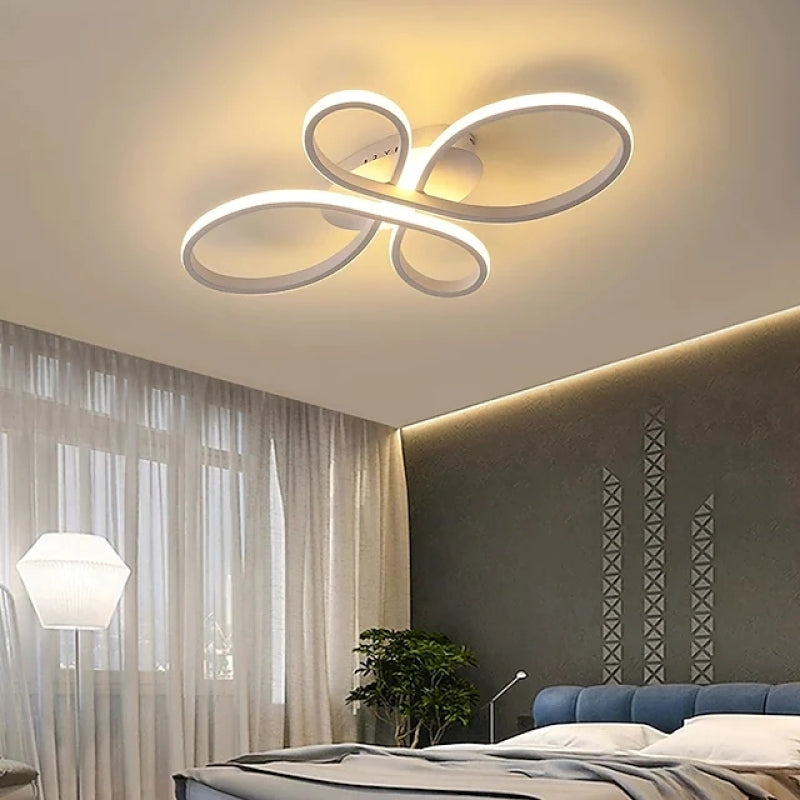 Plafon de Teto Rori Moderno LED com Múltiplos Anéis, Marrom/Branco