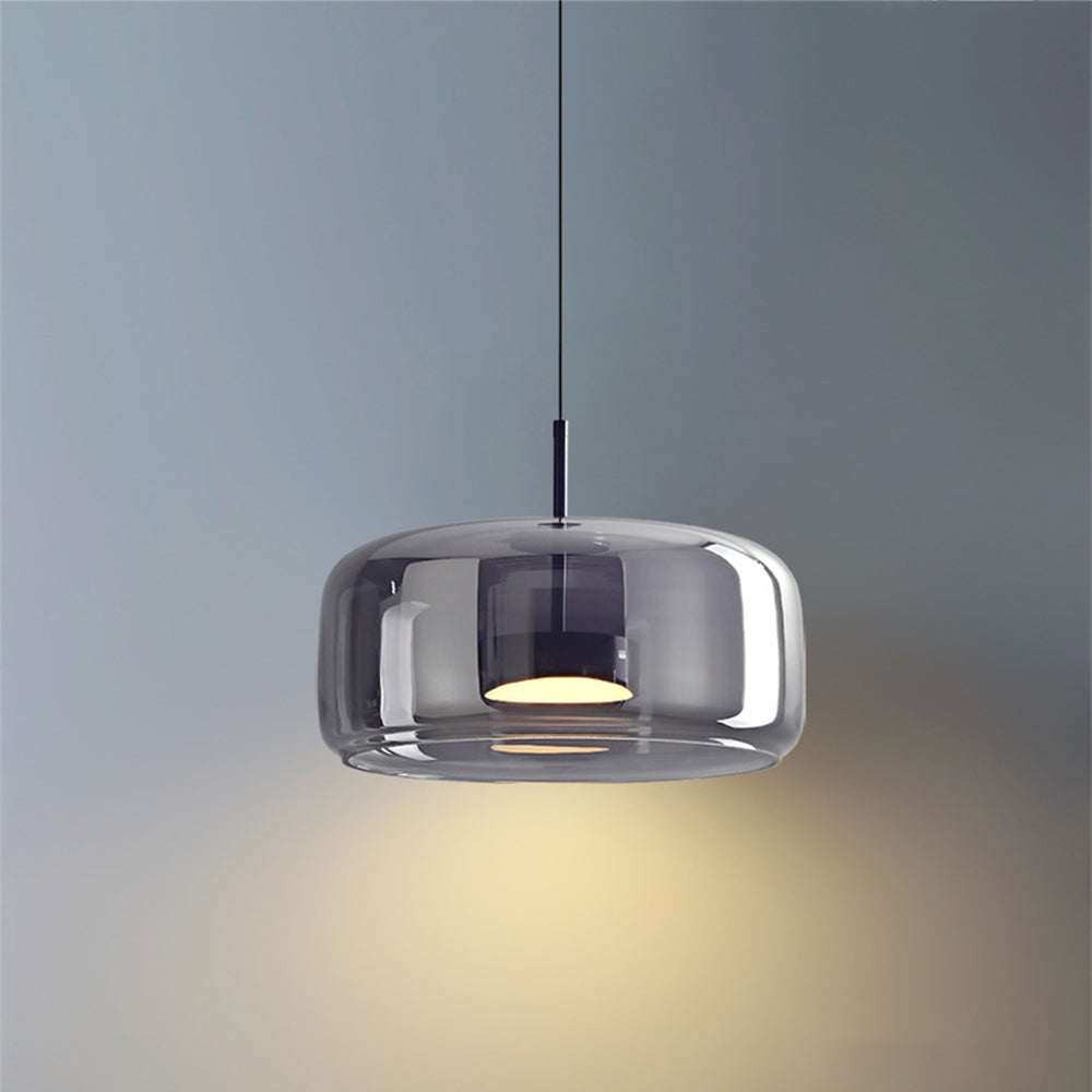 Pendente Lioren de Vidro Moderno Transparente/Fumê/Âmbar