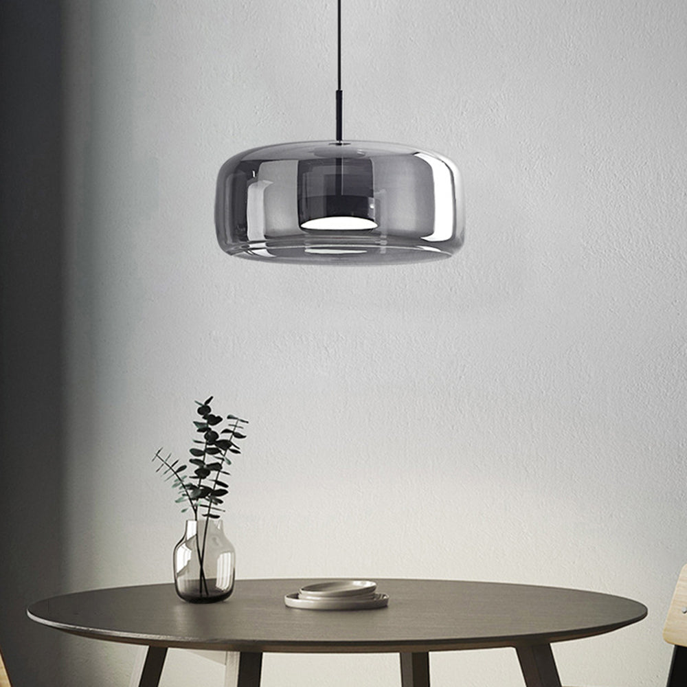 Pendente Lioren de Vidro Moderno Transparente/Fumê/Âmbar