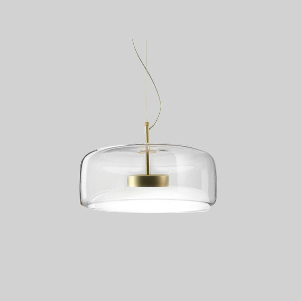 Pendente Lioren de Vidro Moderno Transparente/Fumê/Âmbar