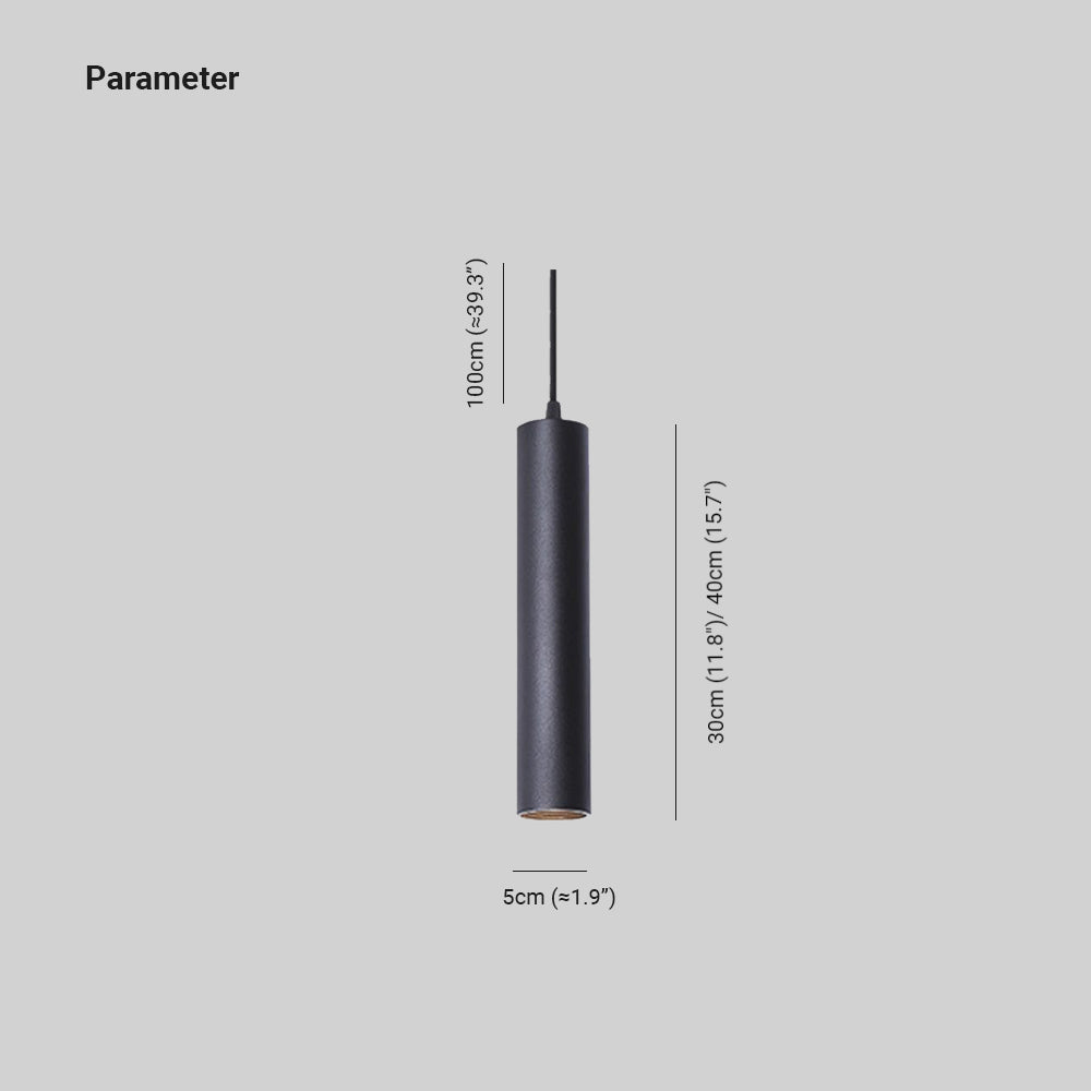 Luminária Pendente Solira Moderna Formato Cilíndrico Preta Linear