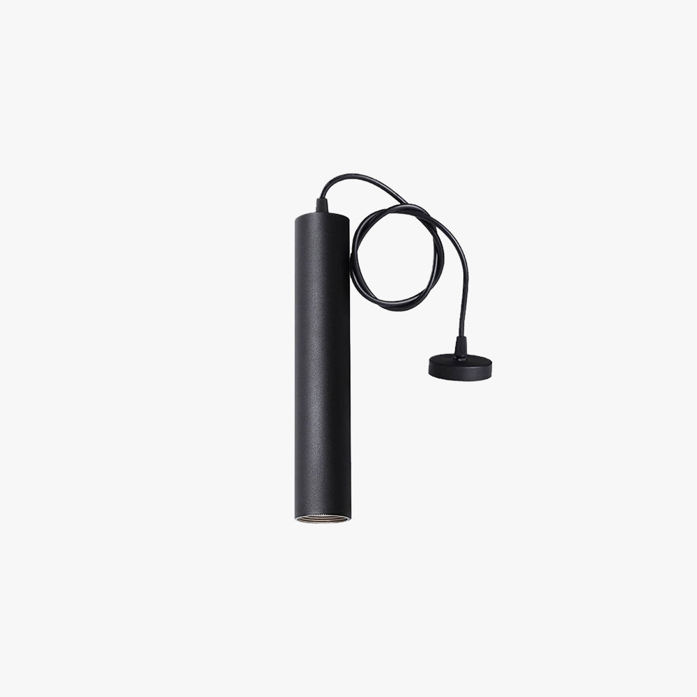 Luminária Pendente Solira Moderna Formato Cilíndrico Preta Linear