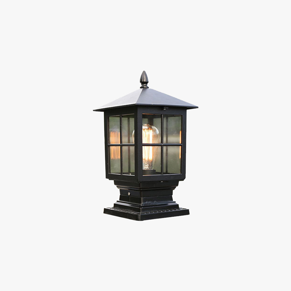 Arvico Poste de Luz LED Externo com Lanterna de Vidro Moderna