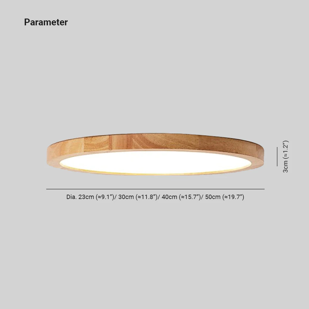 Plafom de Teto Orvix LED Minimalista de Madeira