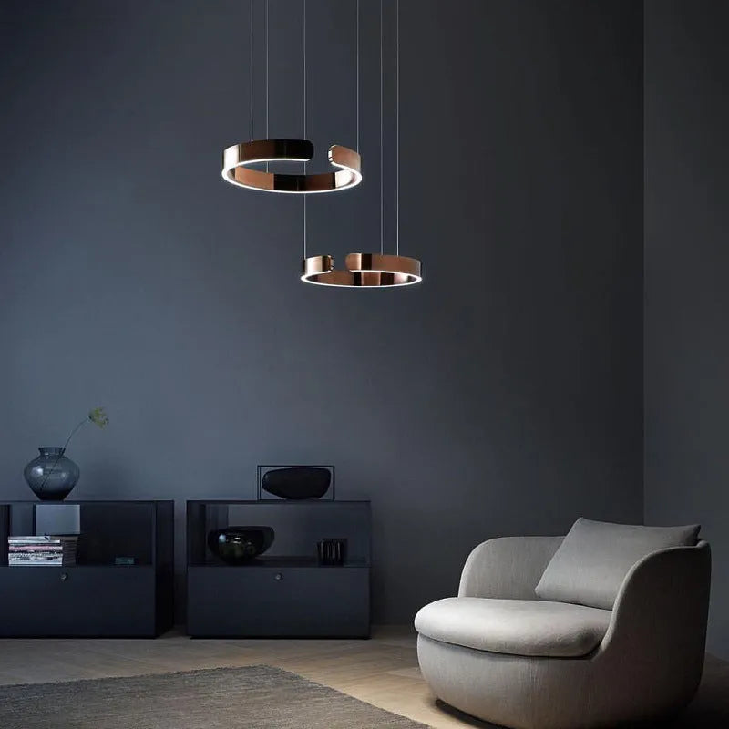 Luminária Pendente Soriel Anel LED Minimalista de Luxo