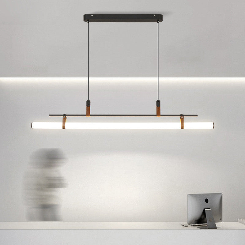 Luminária Pendente Linear Moderna Voren, Preto/Dourado