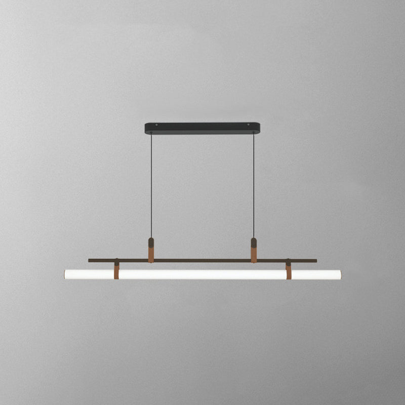 Luminária Pendente Linear Moderna Voren, Preto/Dourado