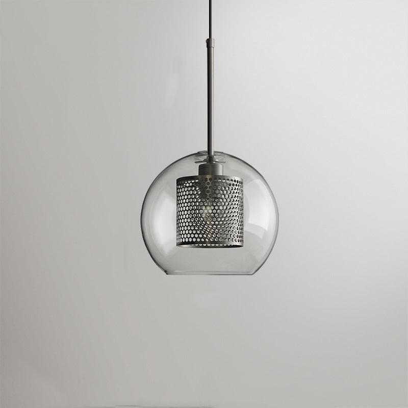 Luminária Pendente Nerel Contemporânea Dourada, Vidro, Globo/Cilíndrica