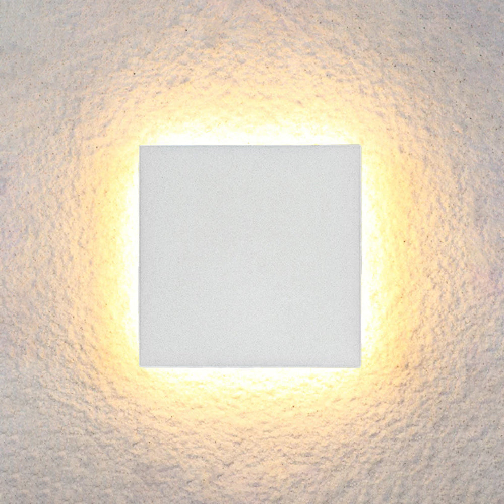 Luminária de Parede Externa LED Dori Minimalista Redonda/Quadrada, Preto/Branco
