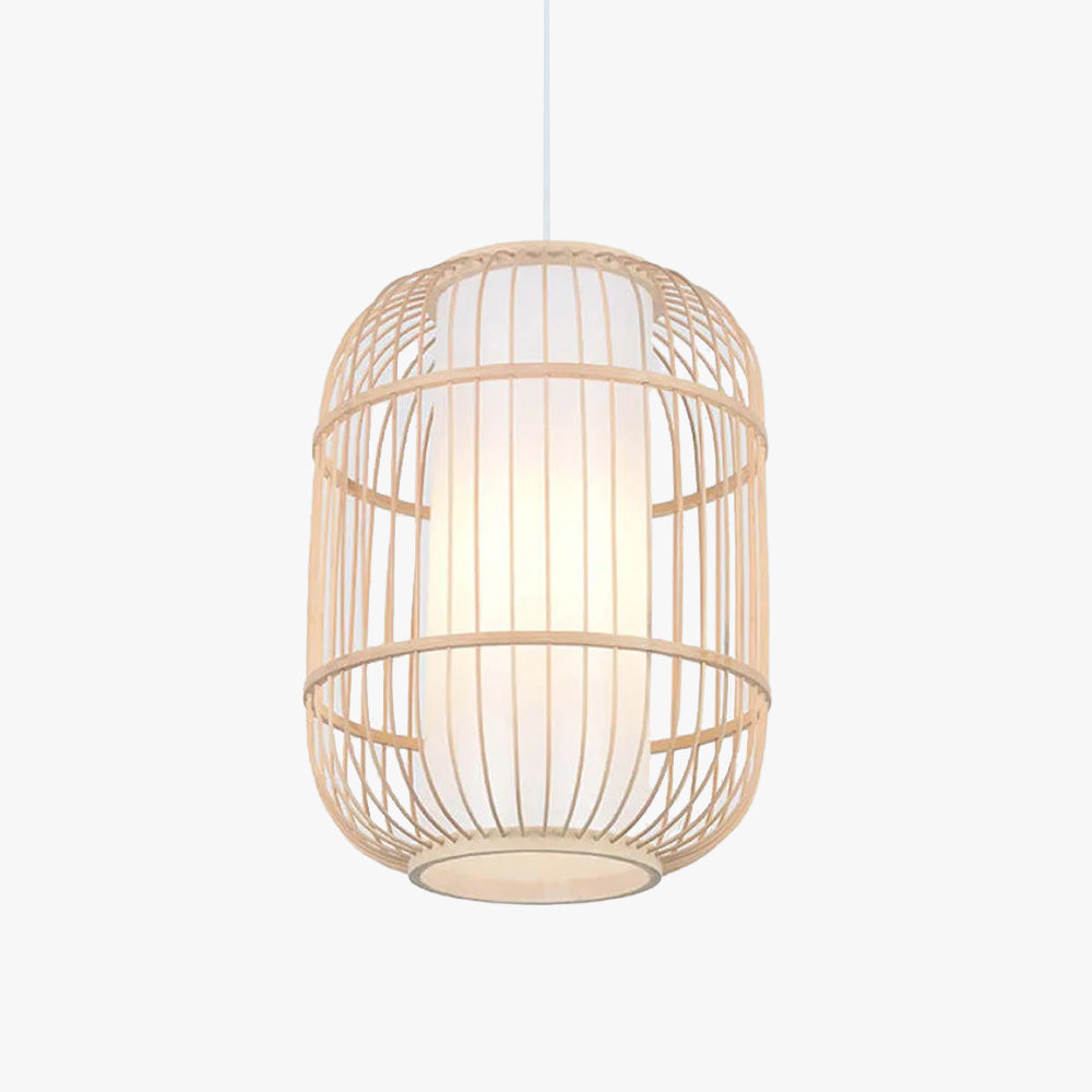 Luminária Pendente Taven Vintage de Rattan e Bambu Tecido à Mão