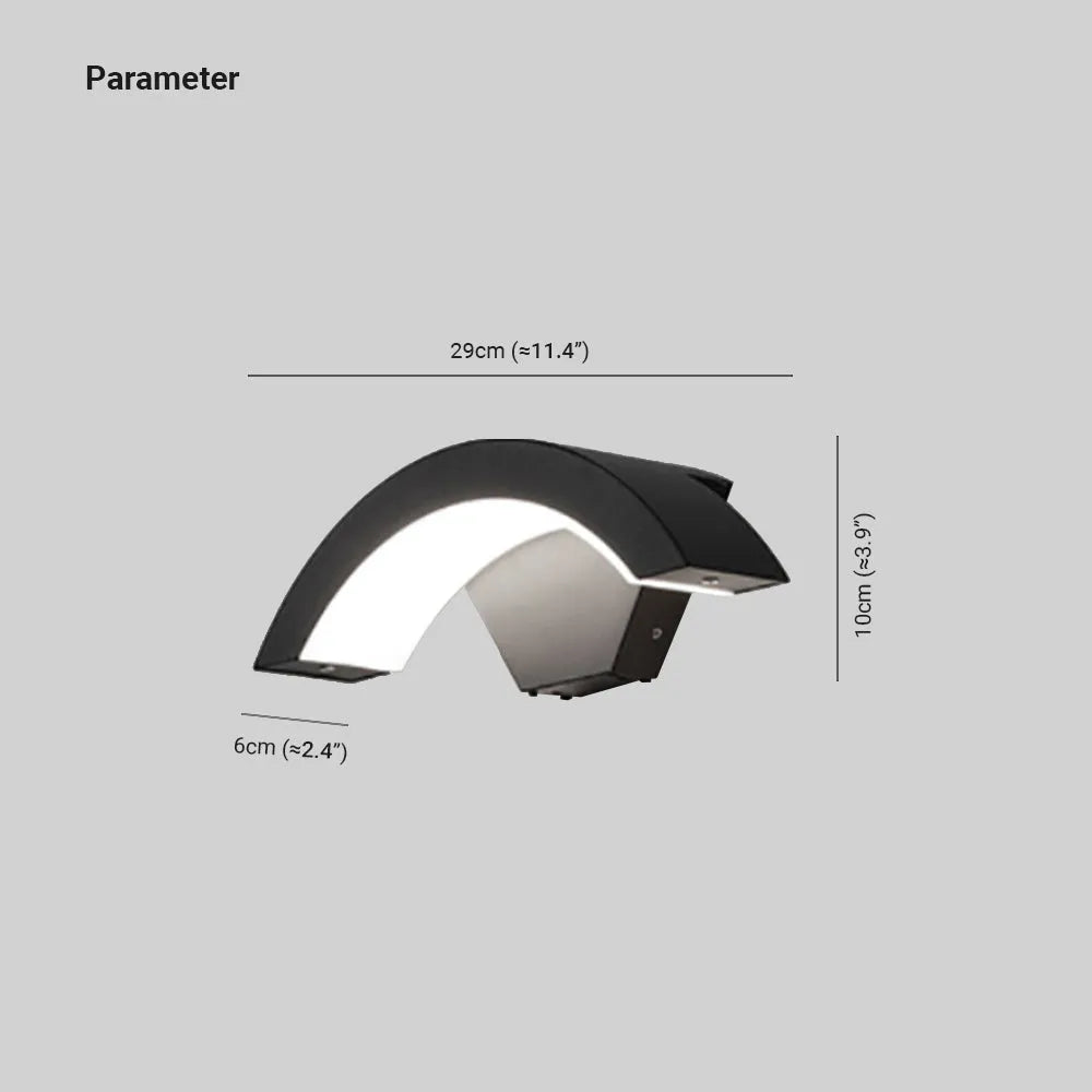 Arandela Alvyn Arco Nórdico LED Exterior Preta À Prova d'Água