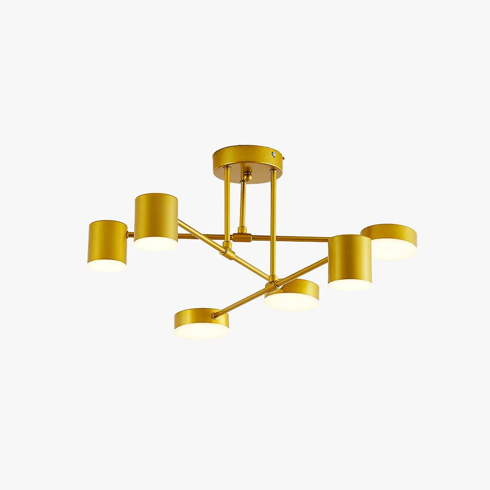 Sorex Plafond LED Embutido Preto/Branco/Dourado 6 Focos