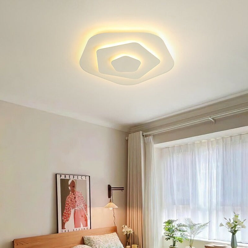 Plafone Marvion Floral Branco Contemporâneo