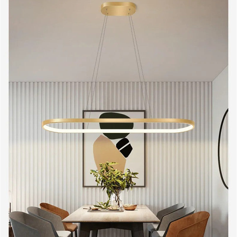 Luminária Pendente Suspensa Oval Minimalista Avenor para Interiores