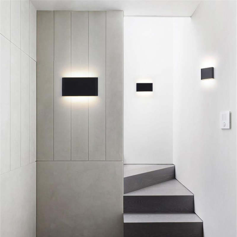 Luminária de Parede Externa Retangular Moderna Impermeável Orix, Preto/Branco