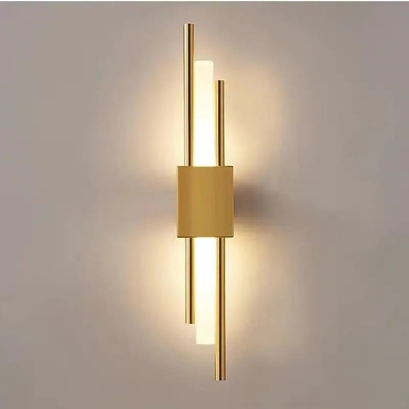 Arandela LED Moderna Nariq Tipo Barra, Preto/Dourado