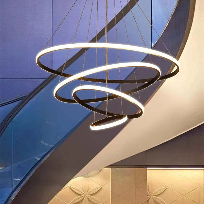 Luminária Pendente de Anel Moderna Tavonex, 2/3/4 Anéis