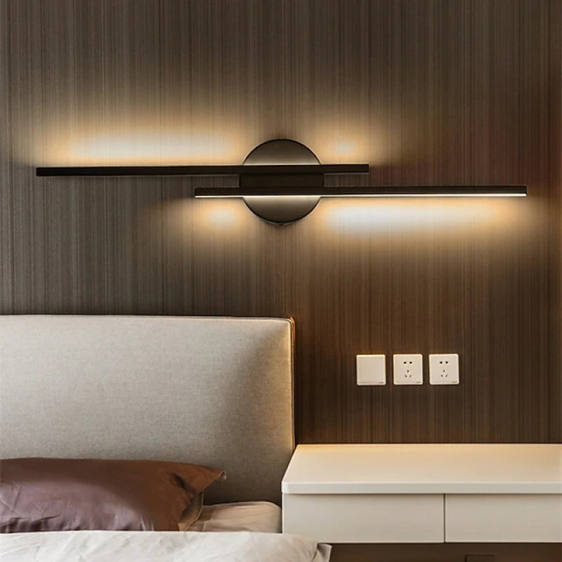 Noviq Arandela LED Moderna Nórdica Disco/Linear, Preto/Branco