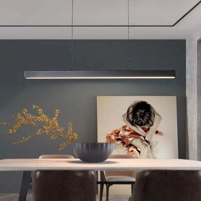 Lerin Luminária Pendente Linear LED Moderna Preto/Marrom