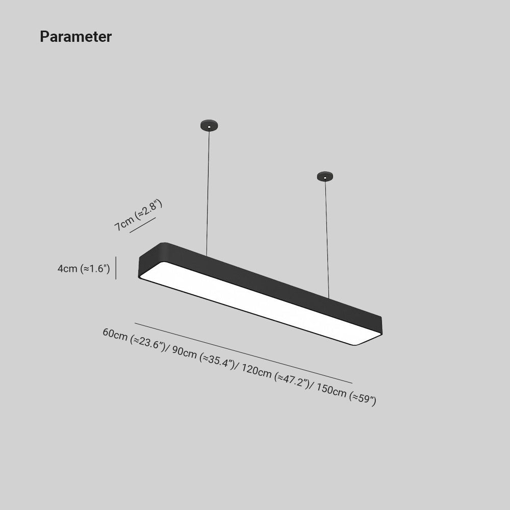 Pendente Soreva LED Retangular Minimalista Preto