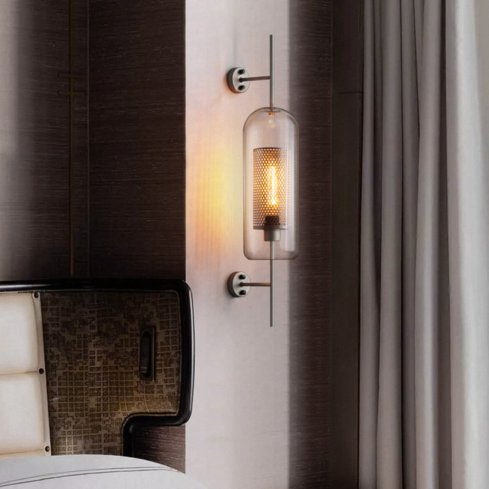 Arandela Seniq Industrial Elegante de Vidro Transparente