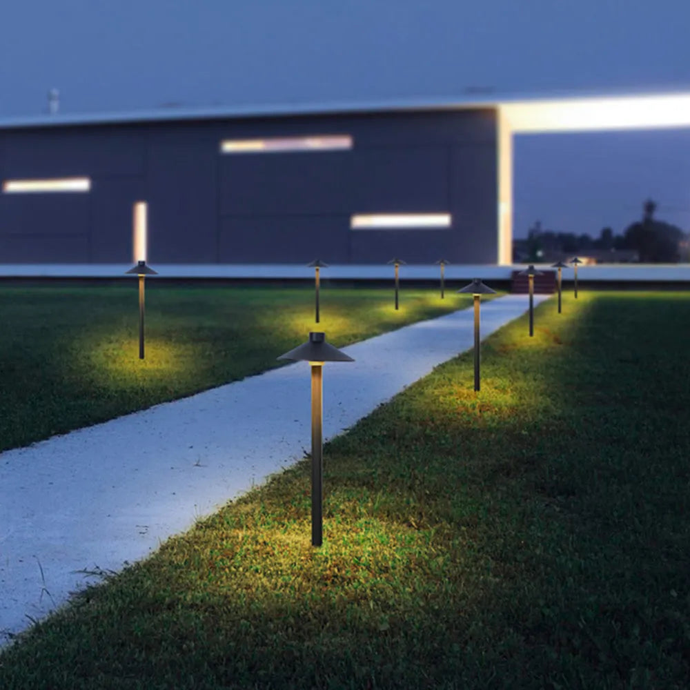 Balizador de Jardim Dorvenia Contemporâneo Preto com Design de Chapéu