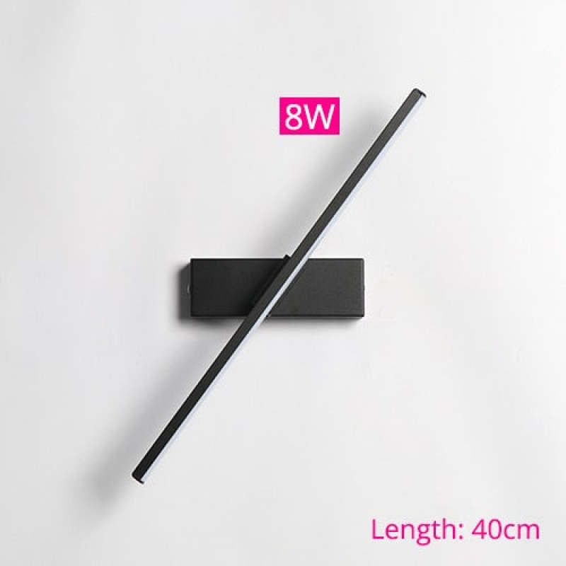 Candeeiro de Parede Rotativo Darin para Quarto, Preto/Branco