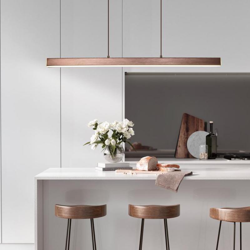 Lerin Luminária Pendente Linear LED Moderna Preto/Marrom