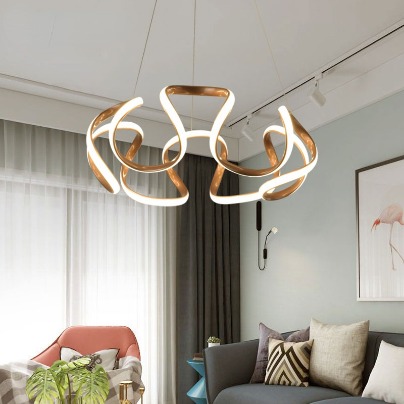 Luminária Pendente Evren Flor Irregular Moderna, 3 Cores