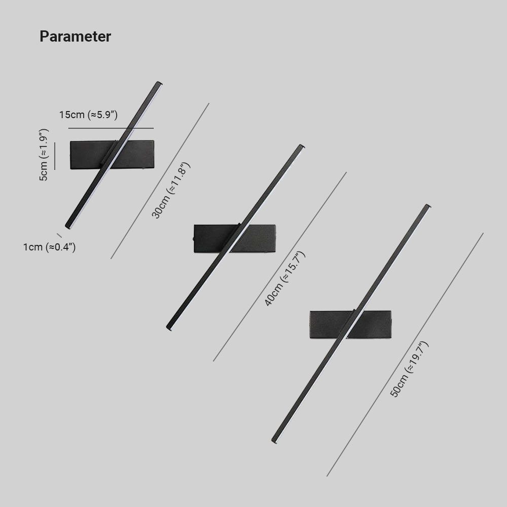 Candeeiro de Parede Rotativo Darin para Quarto, Preto/Branco