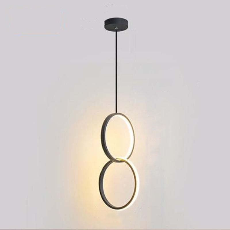 Kori Luminária Pendente LED Moderna Preto/Branco Sala de Estar