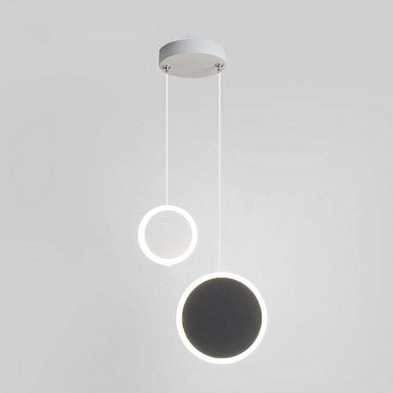 Kori Luminária Pendente LED Moderna Preto/Branco Sala de Estar